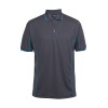 Piping Polo Shirts Charcoal Aqua